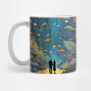 Starry Night Serenade: Van Gogh-Inspired Oceanic Harmony with Loving Couple Mug